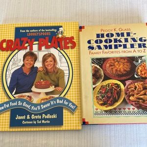 2 VTG Cookbooks - Crazy Plates & Home-Cooking Sampler